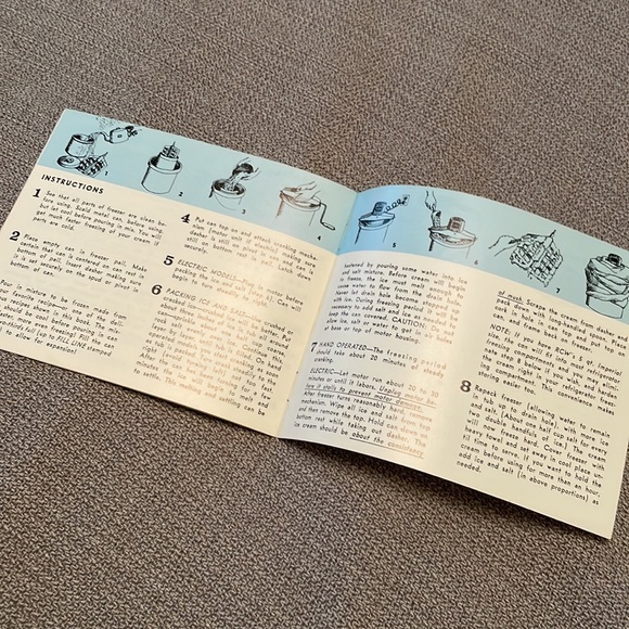Vintage Recipes & Instructions for Homemade Ice Cream for RCW Ice Cream Machine - Picture 6 of 8